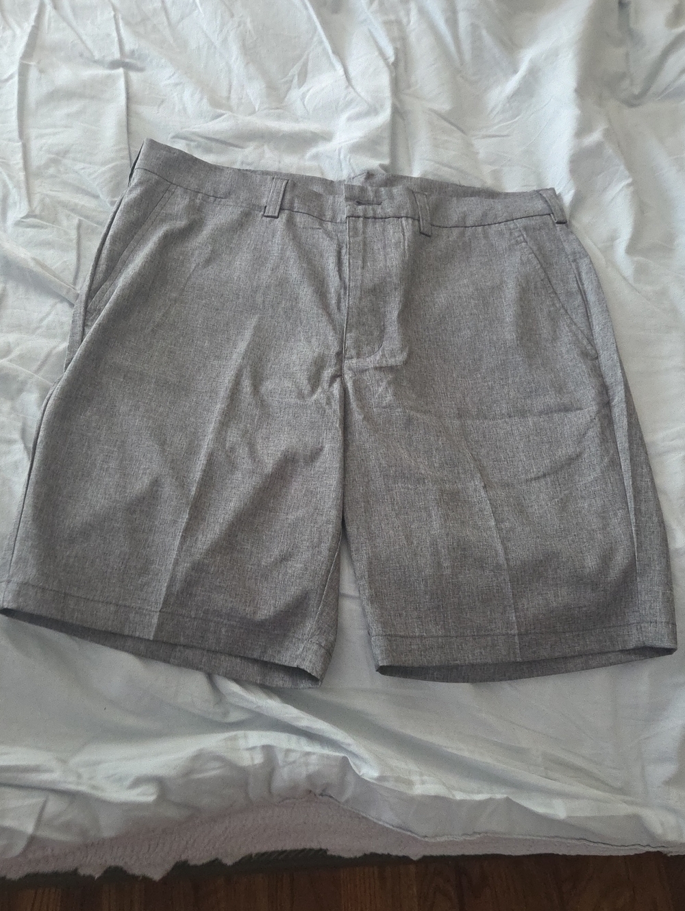 PGA Tour Men's Heather Gray Flat-Front Golf Shorts